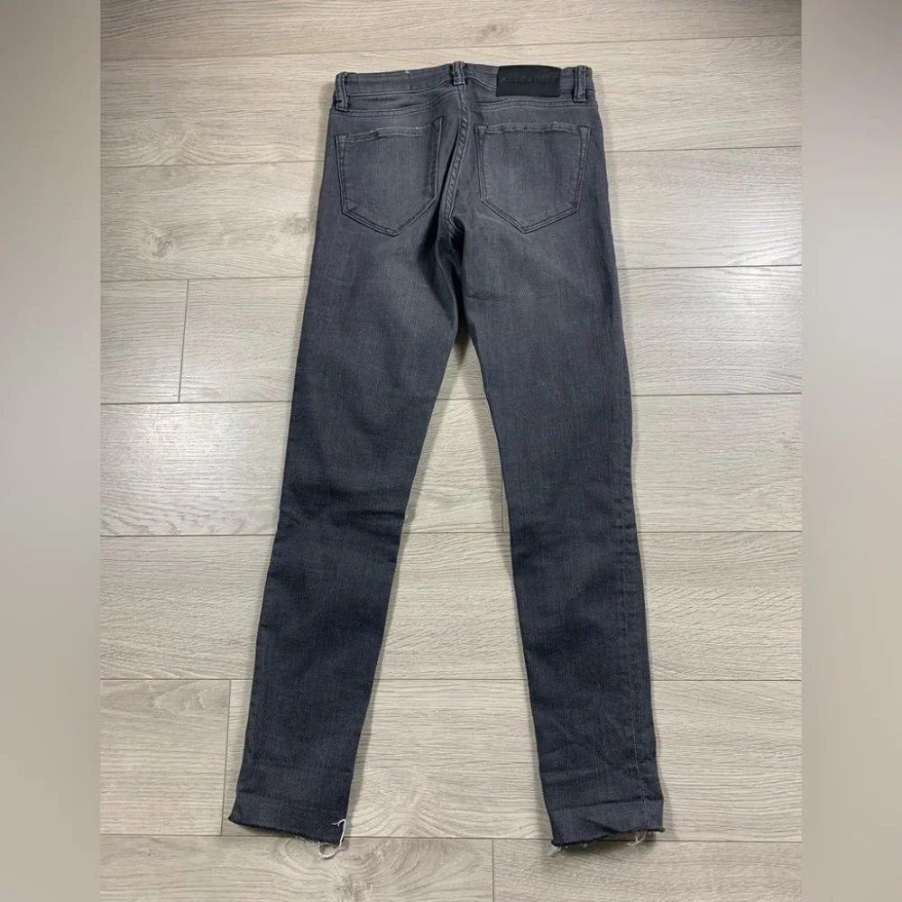 All Saints Mast Low Rise Skinny Vintage Grey Distressed Jeans